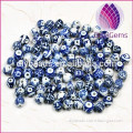 2015 whole sale artificial for DIY jewelry making Bead porcelain whiteand blue 6X14mm round 50pcs per bag